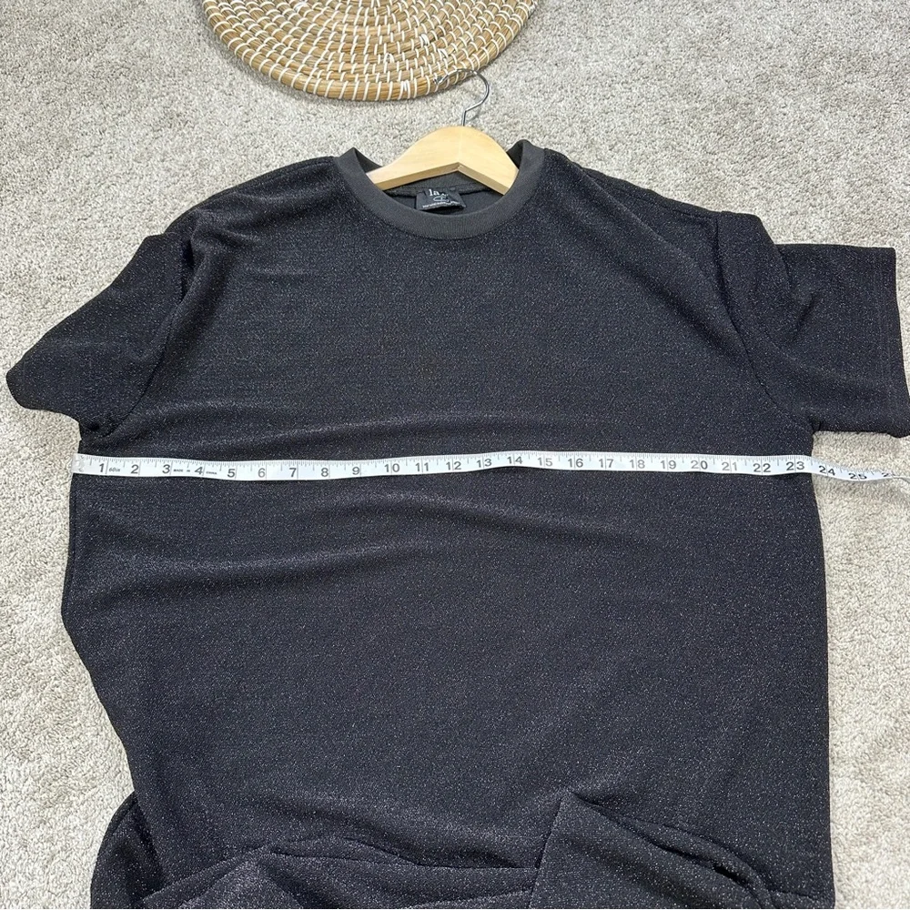 SOLD | Dressed in Lala Casual Luxe Midi Dress in Black Disco Sparkle Boxy S - Picture 15 of 16